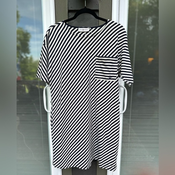 Tory Burch Navy and White Striped Dress - Picture 1 of 10